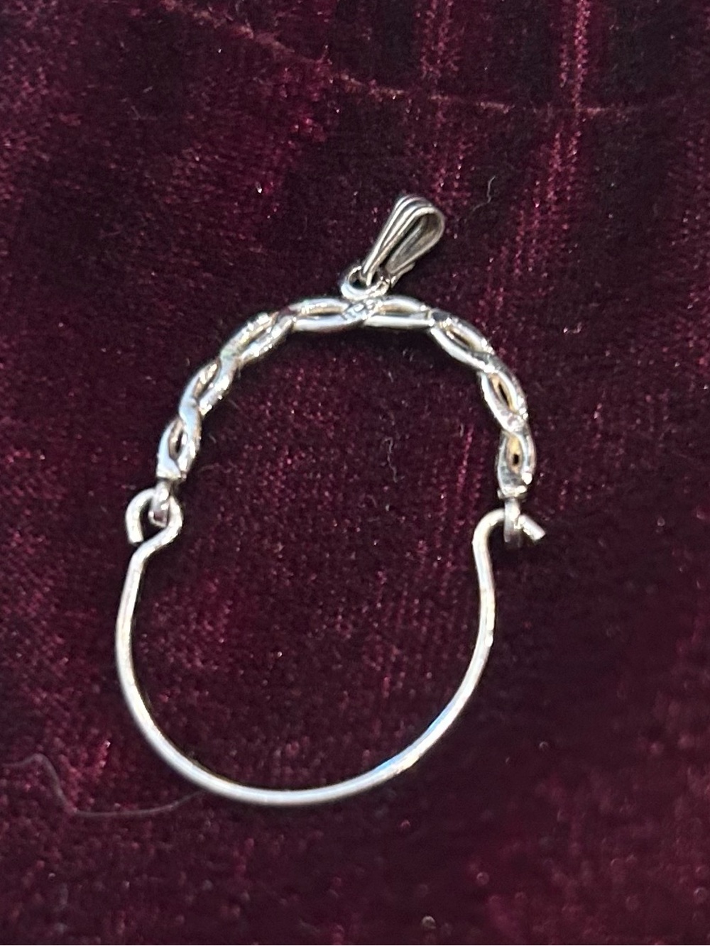 Sterling Silver Braided Hoop Charm Holder Pendant